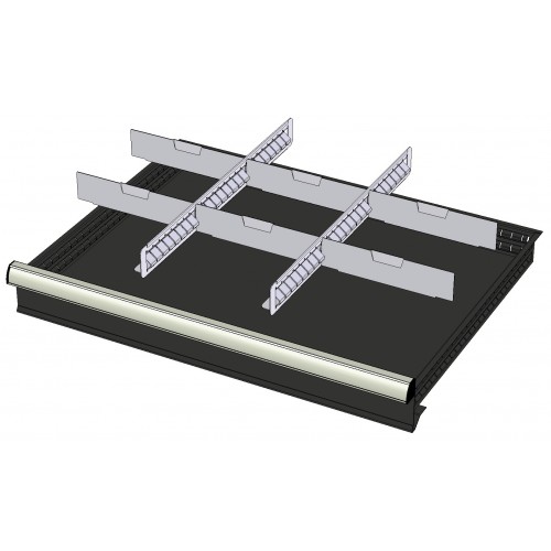 2 x PROFILS DE SEPARATION EN METAL AVEC SUBDIVISIONS + 6 x PROFILS CRANTES (hauteur 100-125mm)